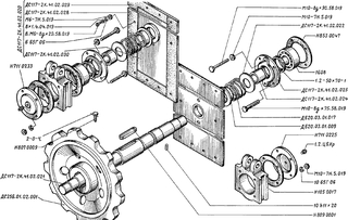 Вал натяжной ДС117-2К.41.02.021 ДС-117-2К, ДС-158, ДС-185